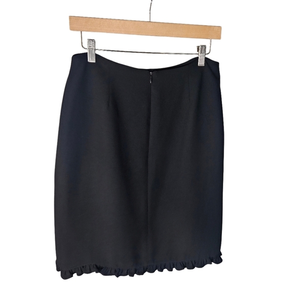 Michele Pencil Skirt Size 10 Black Ruffle Accents Office Attire Formal Workwear - Picture 4 of 12